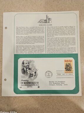 RARE COLLECTIBLE USPS 1ST DAY ISSUE COVER HORATIO ALGER STORIES FOR BOYS STAMP